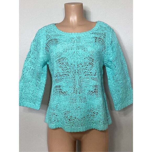 New. Soft Surroundings sea foam green loose knit top. Retails $129 - Picture 2 of 6